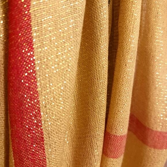 Nova Check SCARF 77x36 GOLD Sparkle Wrap Lightweight Luxury Preppy Sophisticated - Picture 9 of 10